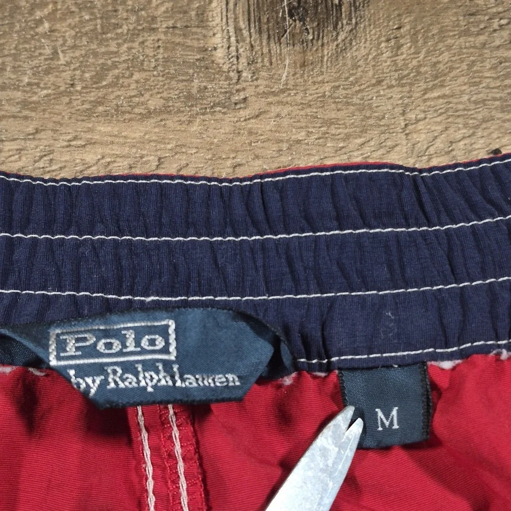 Polo Ralph Lauren Board Swim Trunks Men's Medium Red Blue Pony 90's Y2K 2000's